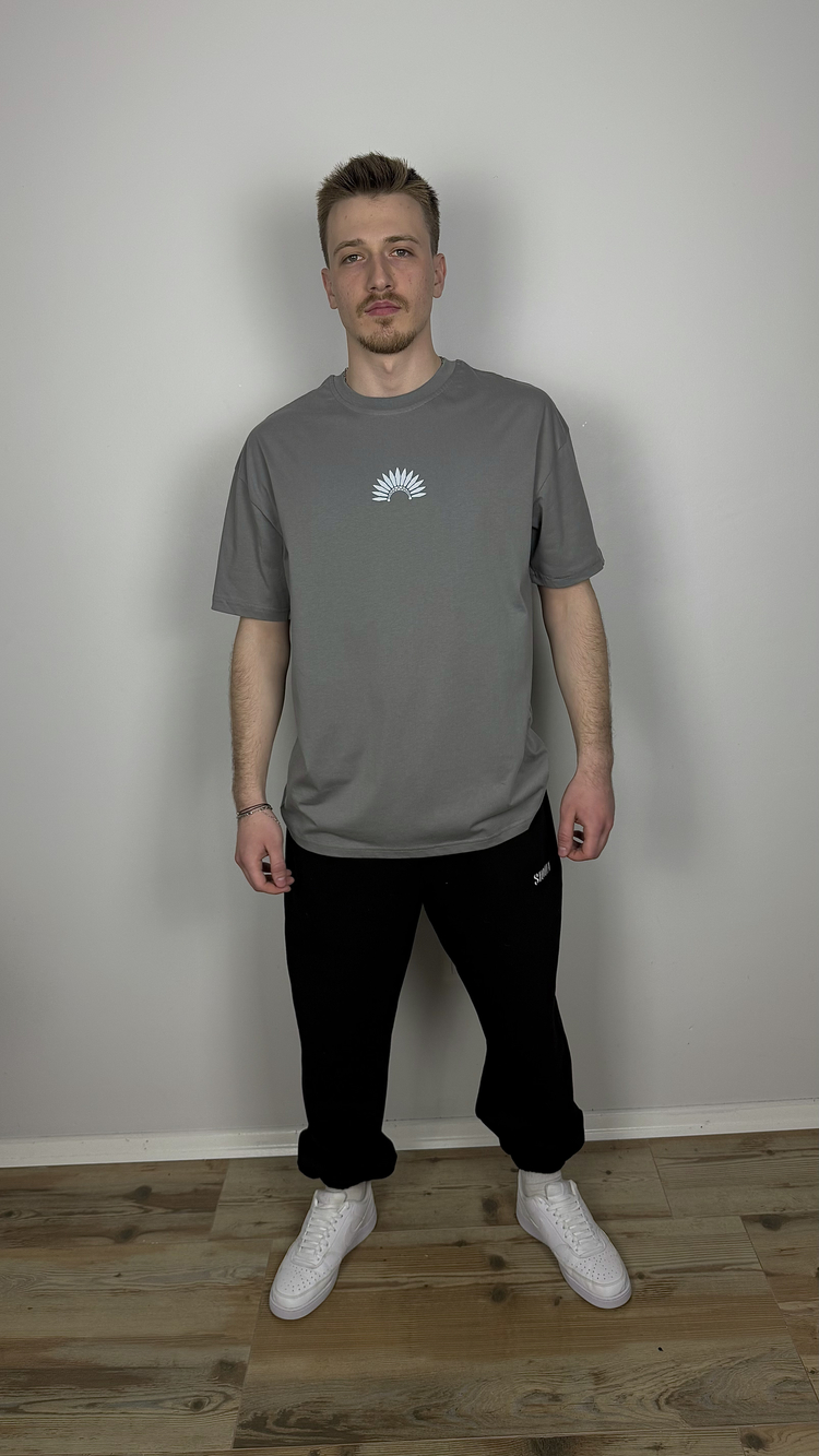 SİOUX LOGOLU GRİ BOXY TİŞÖRT